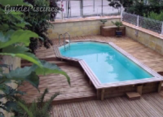 piscine avec structure en bois